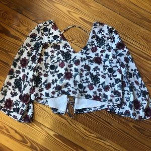 Forever21 Floral Crop Blouse Size S